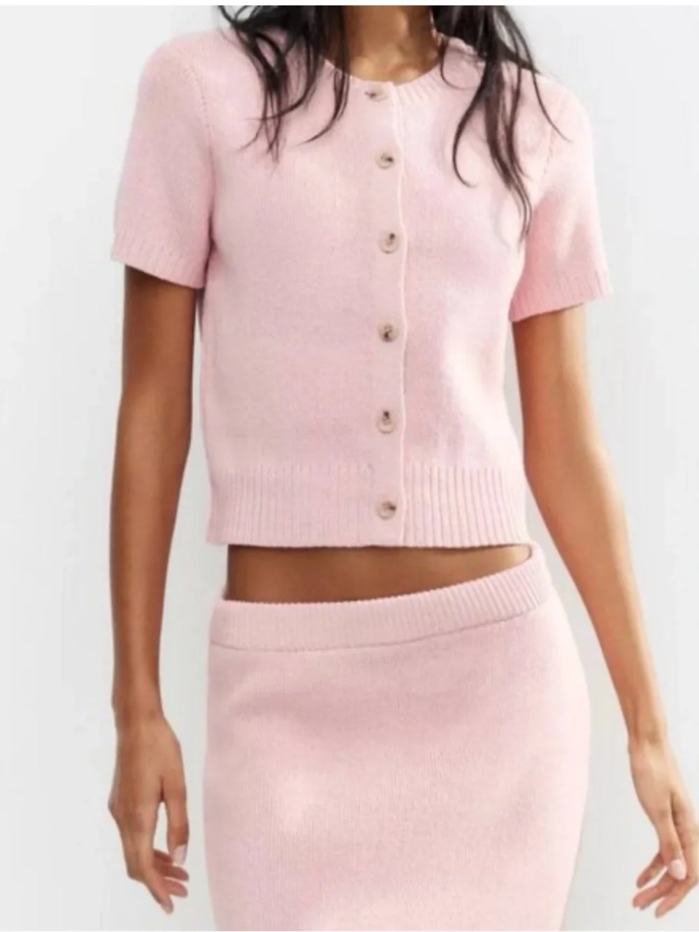 New ZARA Pink Knit Mini Skirt